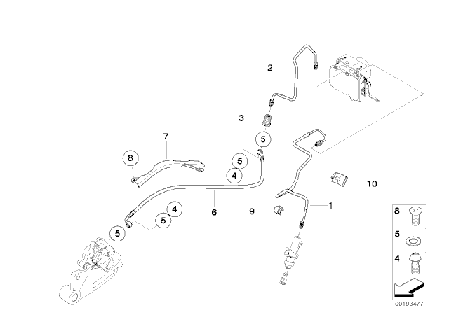 Latiguillo freno de modulo a bomba freno trasera Bmw F800R 800 cc 200