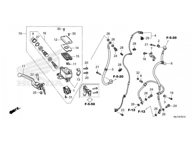 Maneta freno delantera Honda NT 1100 DTC 2022 - 2023