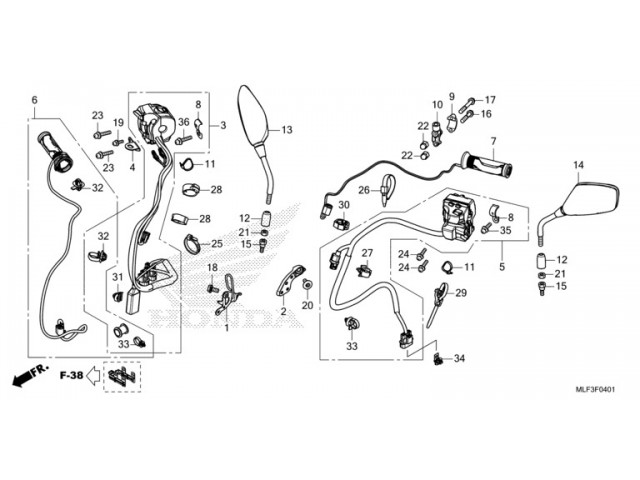 Retrovisor izquierdo Honda NT 1100 DTC 2022 - 2023