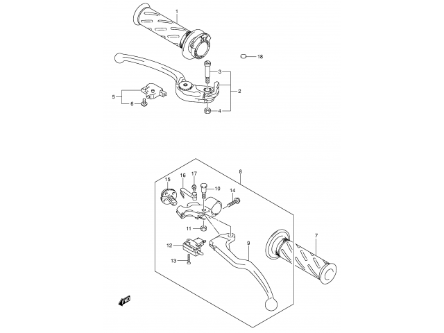Interruptor maneta embrague Suzuki gsx 750 r 2004 - 2005