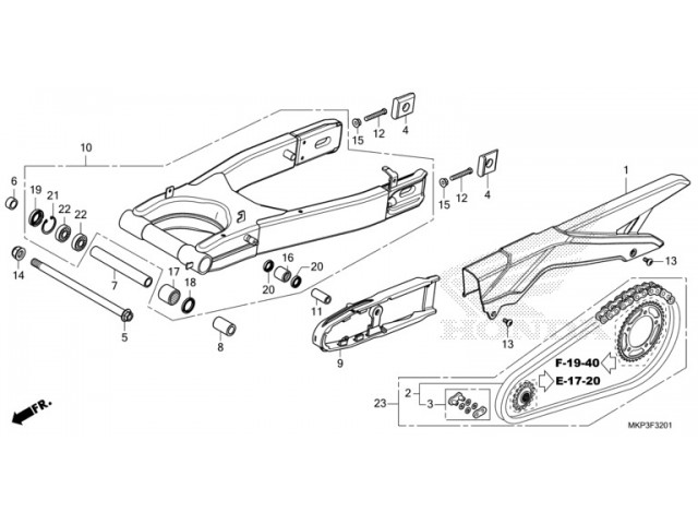 Cubre cadenas Honda CBR 500 2021 - 2022
