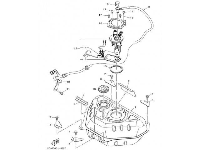 Manguito inyección Yamaha Tricity 125 2014 - 2016