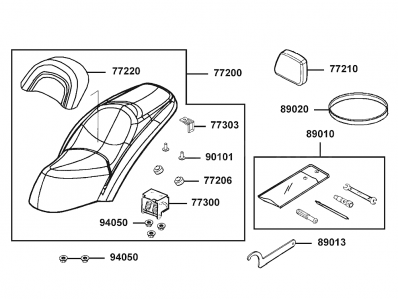 Visagra asiento KYMCO GRAND DINK 125 2004-2005  desguace motos