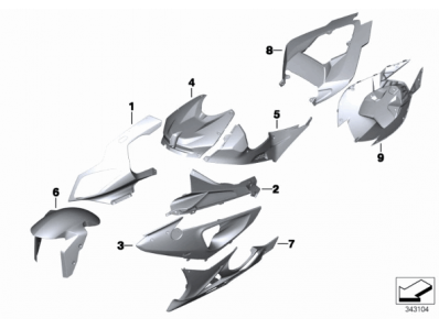 Aleta pase rueda superior Bmw s1000 rr 2009 - 2012
