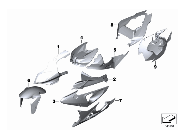 Aleta pase rueda superior Bmw s1000 rr 2009 - 2012