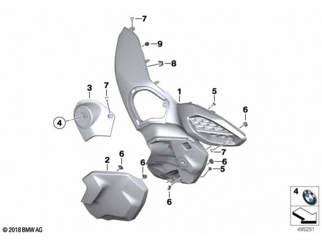 Embellecedor faldon derecho Bmw R 1250 GS Adventure 2021 - 2024