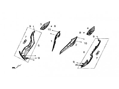 Cacha delantera izquierda Sym Joymax 300i GTS 2012 - 2015