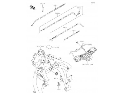 Cable cerradura asiento Kawasaki Ninja 650 2021 - 2022