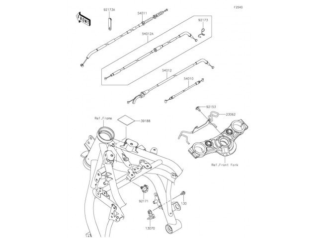 Cable cerradura asiento Kawasaki Ninja 650 2021 - 2022