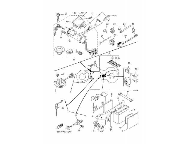 Sistema electrico classic Yamaha Drag Star 650 1997 - 2001