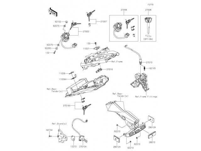 Mecanismo cierre asiento Kawasaki Ninja 650 2021 - 2022