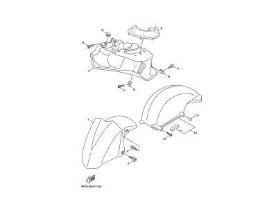 Aleta delantera Yamaha Cygnus 125  XC 2007 - 2010