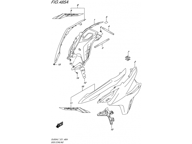Faldon izquierdo Suzuki DL V-Strom 650 2017 - 2020