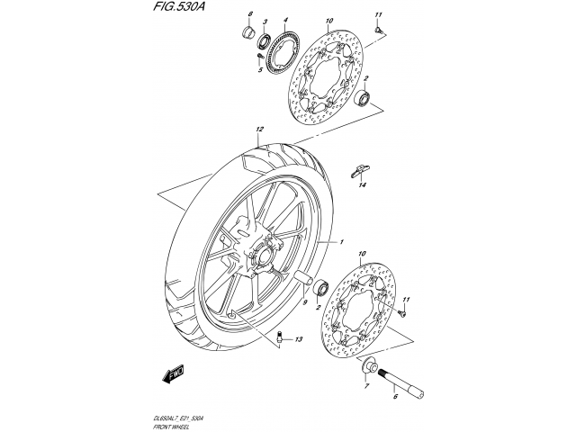Corona abs delantera Suzuki DL V-Strom 650 2017 - 2020