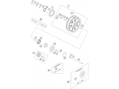 Silent blocks porta coronas Ktm Duke 125 2021 - 2023