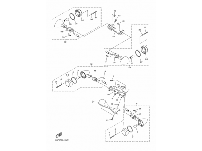 Intermitente delantero izquierdo Yamaha XVS 950A Midnight Star 2009 -