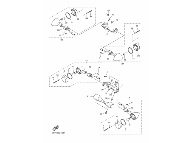 Intermitente delantero izquierdo Yamaha XVS 950A Midnight Star 2009 -