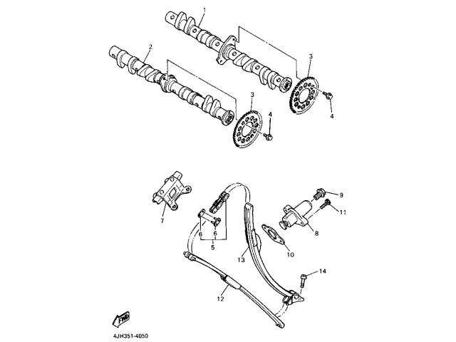 Árbol de levas escape Yamaha Thundercat 600 1996 - 2003