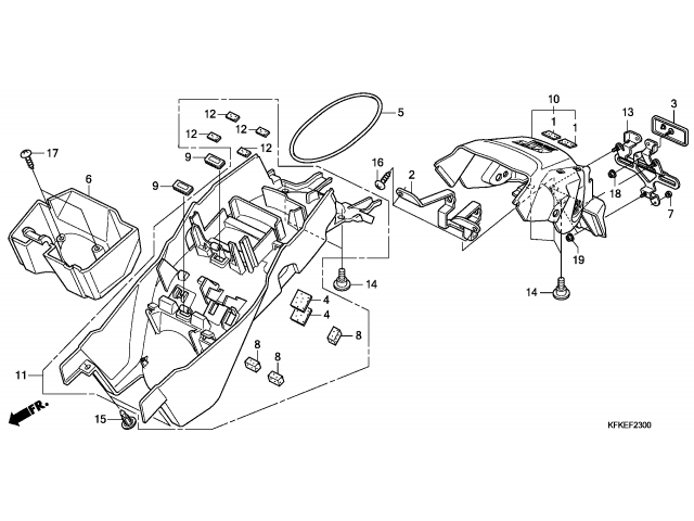 Aleta trasera Honda vtr 250 2009-2013