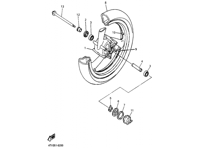 Rueda delantera Yamaha Thundercat 600 1996 - 2003