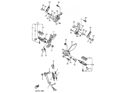 Estribera trasera izquierda Yamaha Thundercat 600 1996 - 2003