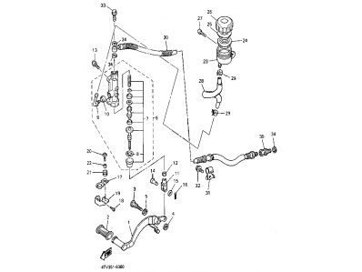 Pedal freno trasero Yamaha Thundercat 600 1996 - 2003