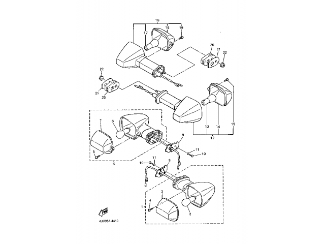 Intermitente trasero izquierdo Yamaha Thundercat 600 1996 - 2003