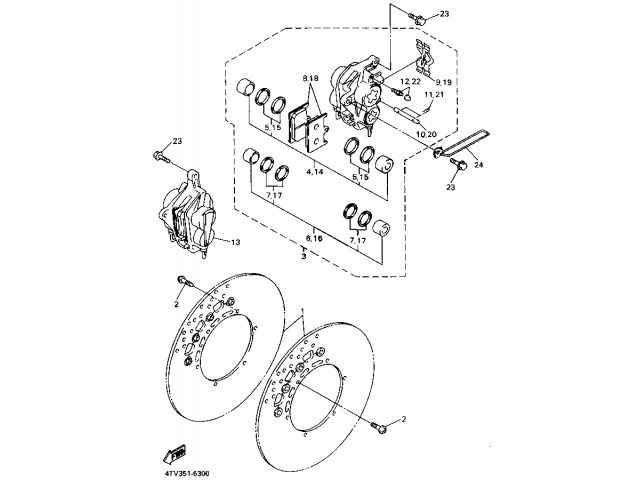 Pinza freno delantera izquierda Yamaha Thundercat 600 1996 - 2003
