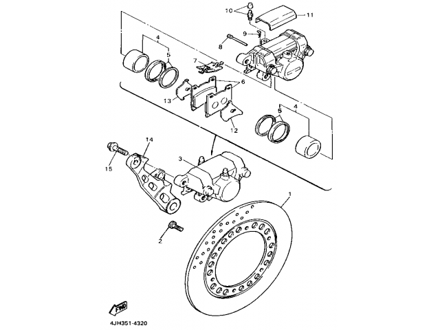 Soporte pinza freno trasera Yamaha Thundercat 600 1996 - 2003
