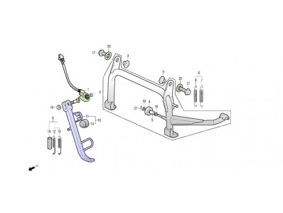 Caballete Central Daelim S3 250 FI Advance 2012 - 2016