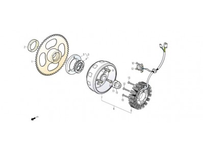 BOBINAS DE ENCENDIDO O ESTATOR Daelim S3 250 FI Advance 2012 - 2016