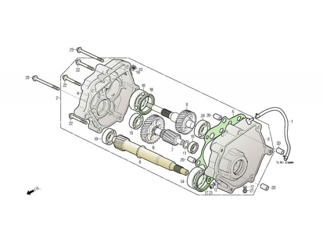 Grupo trasero motor (transmisión final) Daelim S3 250 FI Advance 201