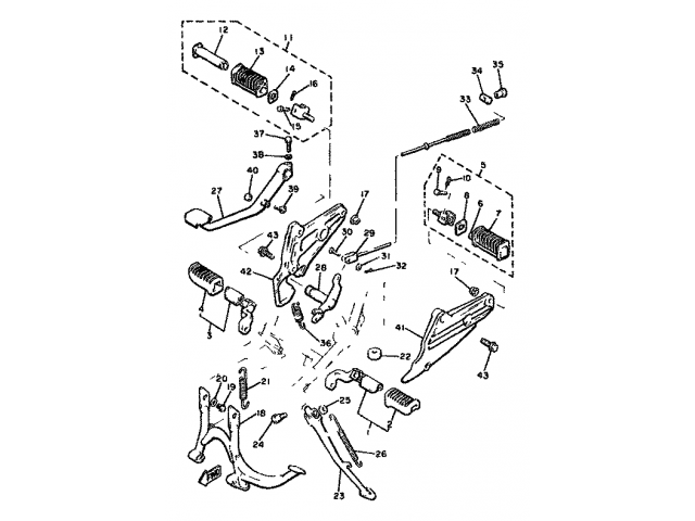Estribera delantera derecha Yamaha xj 650 1981-1985