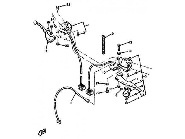 Piña luces izquierda Yamaha xj 650 1981-1985