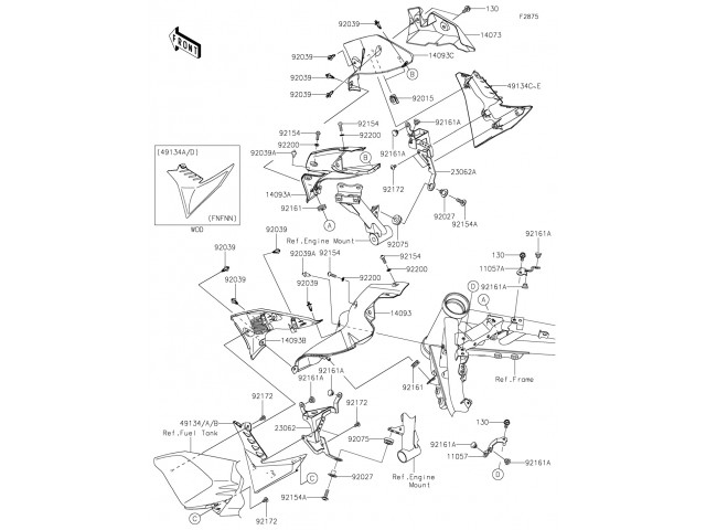 Aireador derecho Kawasaki Z900 2023 - 2024