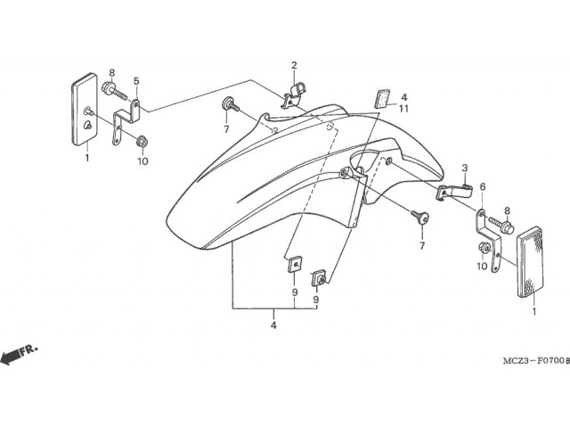 Aleta delantera Honda hornet 900 2002-2006