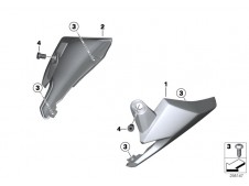 Tapa lateral bajo asiento derecho Bmw F 700 GS - 2011 - 2017