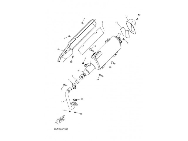 Colector Yamaha XMAX 300 2023 - 2024