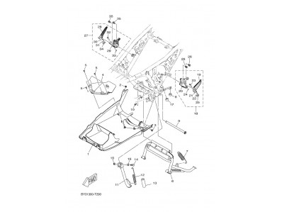 Estribera trasera derecha Yamaha XMAX 300 2023 - 2024