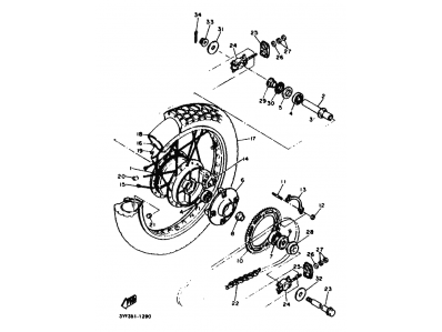 Rueda trasera Yamaha xtz 660 1991-1994