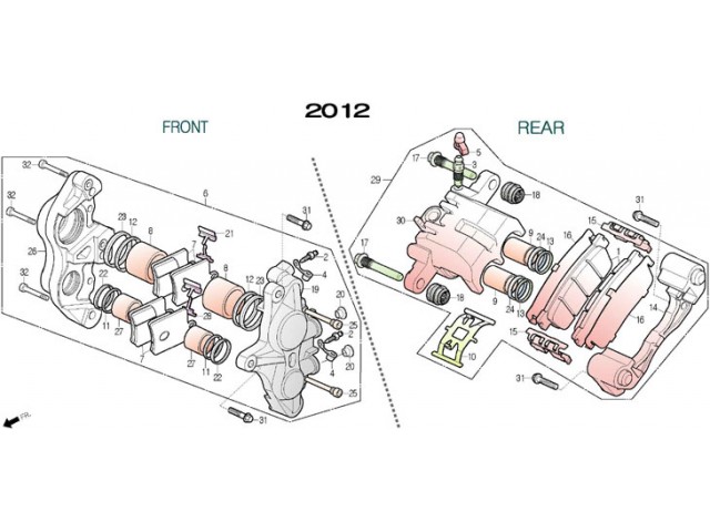 Pinza freno trasera Daelim S3 250 FI Advance 2012 - 2016