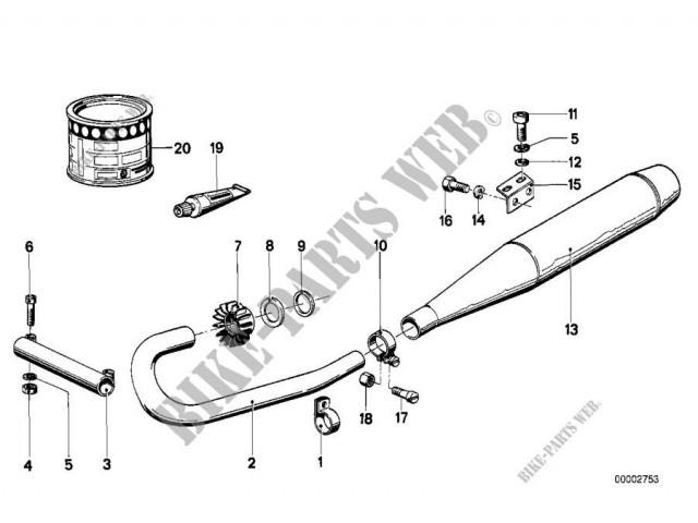 Tuerca de Colectores Bmw R100 RT 1976 - 1984