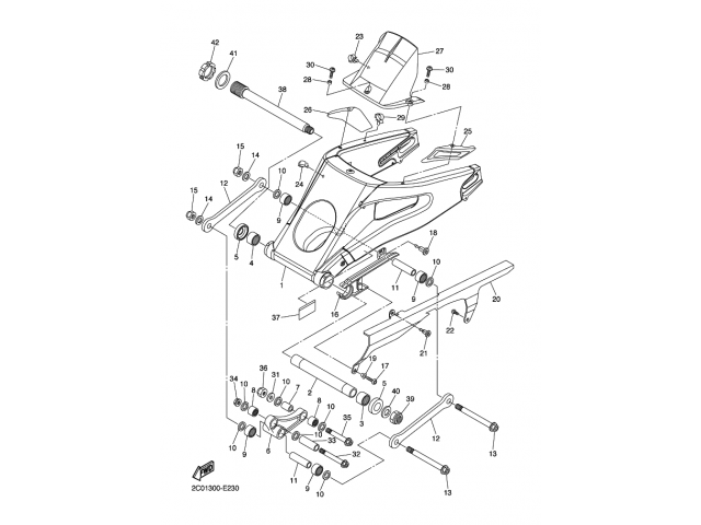 Protector basculante izquierdo Yamaha r6r 600 cc 2006 - 2007
