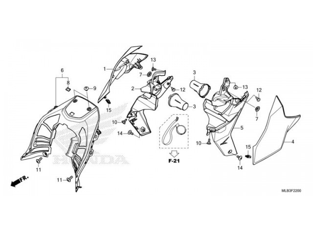Aireador inferior derecho Honda CB750 Hornet 2025 - 2026
