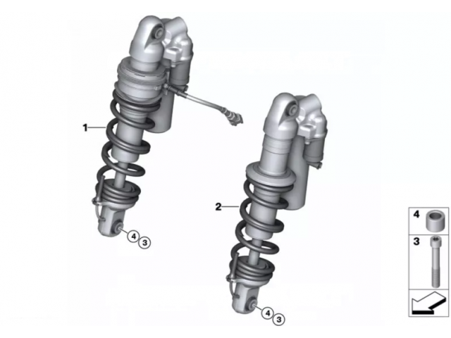 Amortiguador delantero electronico DSA Bmw R 1300 GS 2022 - 2025