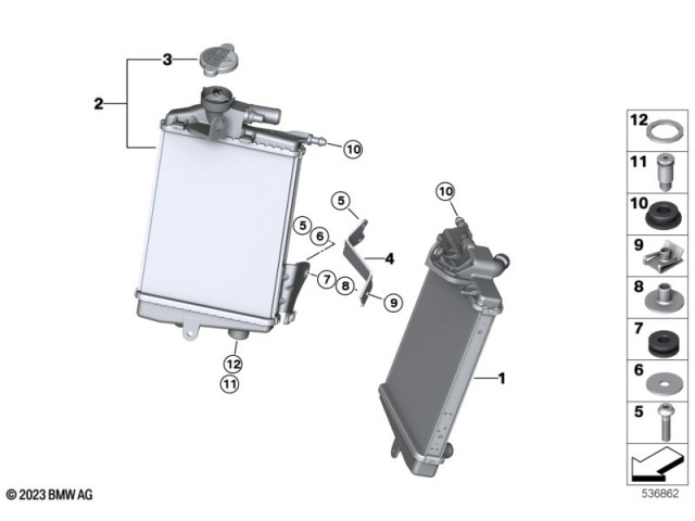 Radiador derecho Bmw R 1300 GS 2022 - 2025