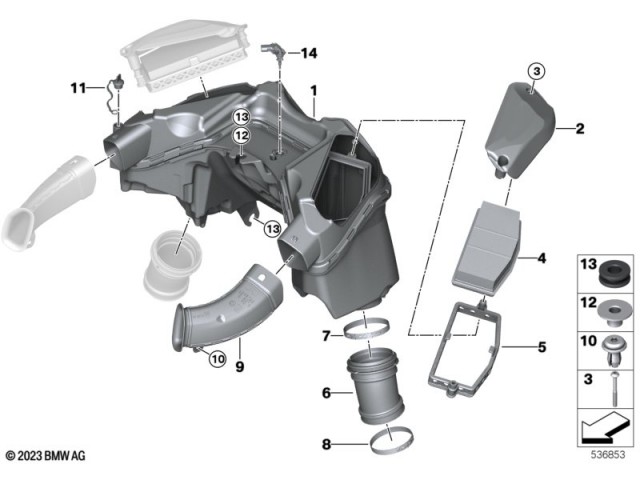 Caja filtro aire Bmw R 1300 GS 2022 - 2025