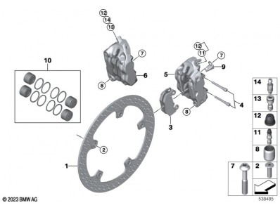 Pinza freno delantera izquierda Bmw R 1300 GS 2022 - 2025