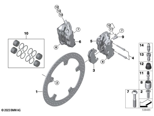 Pinza freno delantera izquierda Bmw R 1300 GS 2022 - 2025