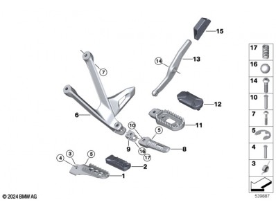 Soporte estribera trasera izquierda Bmw R 1300 GS 2022 - 2025